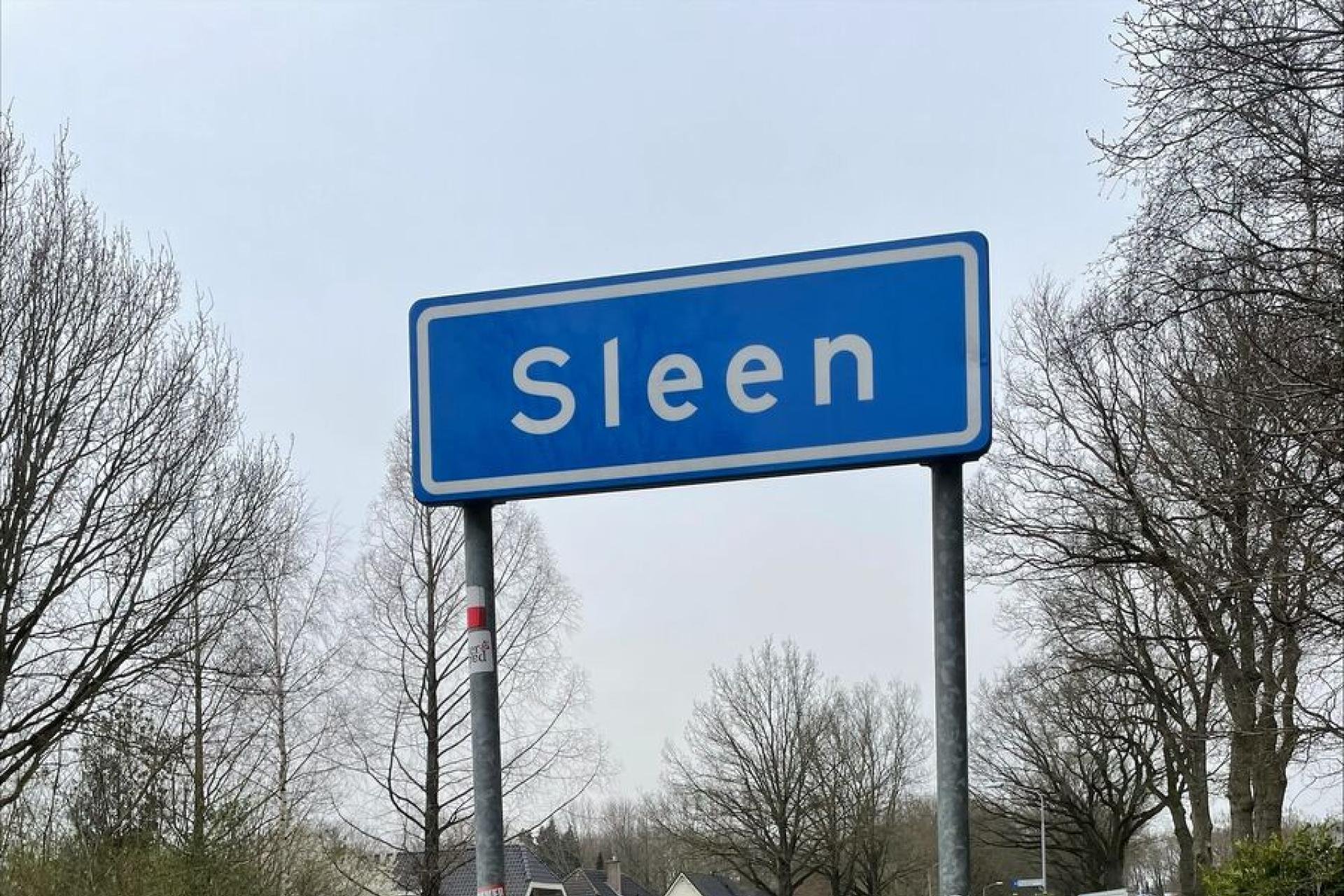 Het plaatsnaambord van Sleen